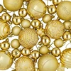Kalėdų kamuoliukų rinkinys 88 vnt. Auksinė Ø 6 cm Plastmasė