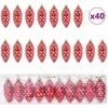 Kalėdų puošmena su pušų kankorėžiais 40 pcs Raudona Plastmasė