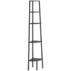 Kampinė lentyna, 5 aukštų, juodos spalvos, 45,5x31,5x180cm