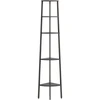 Kampinė lentyna, 5 aukštų, juodos spalvos, 45,5x31,5x180cm