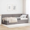 Lova Kampinė lovos konstrukcija su čiužiniu 2 pcs Taupe Aksomas
