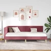 Lova Kampinė lovos konstrukcija Vyno raudona 90 x 190 cm Audinys