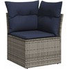 Sodo sofa su pagalve Pilka 62 x 62 x 69 cm Poli ratanas
