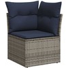 Sodo sofa su pagalve Pilka 62 x 62 x 69 cm poliratanas