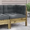Sofa Kampinė sodo sofos dalis su pagalvėlėmis, impregnuota pušis