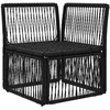 Kampinė sofa Juoda poliratanas