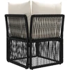 Kampinė sofa Juoda poliratanas