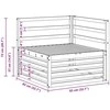 Lauko kampinis sofa Kietos akacijos mediena Natūrali
