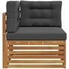 Lauko kampinis sofa Kietos akacijos mediena Natūrali