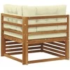 Lauko kampinis sofa Kietos akacijos mediena Natūrali