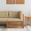 Lauko kampinis sofa Kietos akacijos mediena Natūrali
