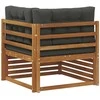 Lauko kampinis sofa Kietos akacijos mediena Natūrali