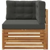 Lauko kampinis sofa Kietos akacijos mediena Natūrali