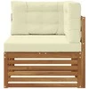 Lauko kampinis sofa Kietos akacijos mediena Natūrali