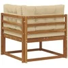 Lauko kampinis sofa Natūrali