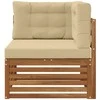 Lauko kampinis sofa Kietos akacijos mediena Natūrali