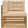 Lauko kampinis sofa Kietos akacijos mediena Natūrali