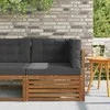Lauko kampinis sofa Kietos akacijos mediena Natūrali