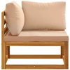 Kampinė sofa su pagalvėlėmis Natūrali