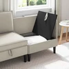 Kampinė Sofa su Saugykla Avižinė Aksomas