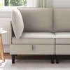 Kampinė Sofa su Saugykla Avižinė Aksomas