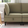 Kampinė Sofa su Saugykla Chaki Aksomas