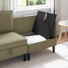 Kampinė Sofa su Saugykla Chaki Aksomas