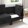 Kampinė Sofa su Saugykla Juoda Aksomas
