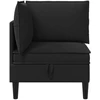 Kampinė Sofa su Saugykla Juoda Aksomas