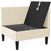 Kampinė Sofa su Saugykla Kreminė Aksomas