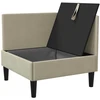 Kampinė Sofa su Saugykla Smėlio Aksomas