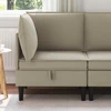 Kampinė Sofa su Saugykla Smėlio Aksomas