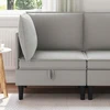 Kampinė Sofa su Saugykla Šviesiai pilka Aksomas