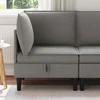 Kampinė Sofa su Saugykla Tamsiai pilka Aksomas