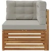 Lauko kampinė sofa Kietos akacijos mediena Natūrali
