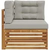 Lauko kampinė sofa Kietos akacijos mediena Natūrali