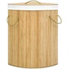 Kampinis skalbinių krepšys, bambukas, 60l