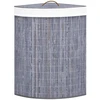 Kampinis skalbinių krepšys, pilkos spalvos, bambukas, 60l