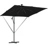Skėtis nuo saulės su LED juostelėmis Juoda 249 x 249 x 250 cm