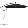 Skėtis nuo saulės su LED juostelėmis Juoda 249 x 249 x 250 cm