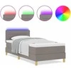 LED Čiužinio Lova su LED juostelėmis Taupe 90 x 190 cm audinys