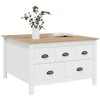 Kavos staliukas HILL Balta ir medaus ruda 79.5 x 79.5 x 49 cm