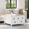 Kavos staliukas HILL Balta ir medaus ruda 79.5 x 79.5 x 49 cm