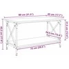 Kavos staliukas juoda ąžuolo 80 x 45 x 45.5 cm Apdirbta mediena