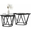 Šoninių staliukų komplektas 2 pcs juoda ąžuolo 50 x 50 x 40 cm