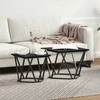 Šoninių staliukų komplektas 2 pcs juoda ąžuolo 50 x 50 x 40 cm