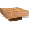 Kavos staliukas, rudas, kvadratinis, masyvi mango mediena