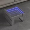 Kavos staliukas su Infinity LED lemputėmis, pilkas, 50x53x30cm