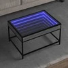 Kavos staliukas su Infinity LED lemputėmis, pilkas, 70x50x41cm