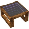 Kavos staliukas su Infinity LED lemputėmis, dūminis, 50x53x30cm